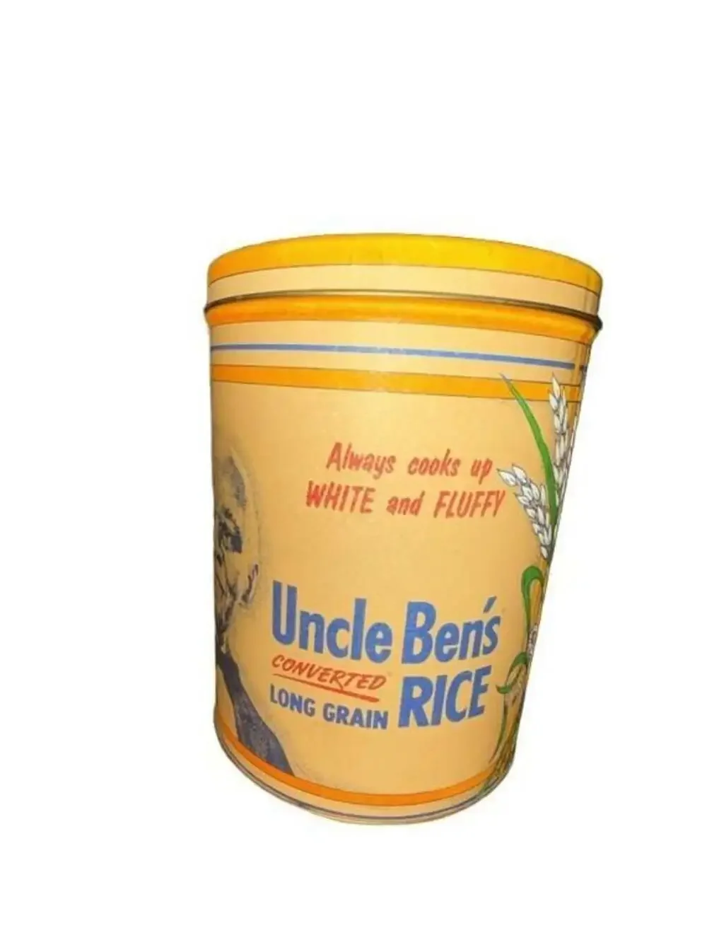 Vintage 1985 Uncle Ben's Rice Tin 64oz Container Kitchen Storage